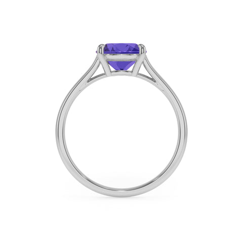 lab grown tanzanite pear solitaire engagement ring