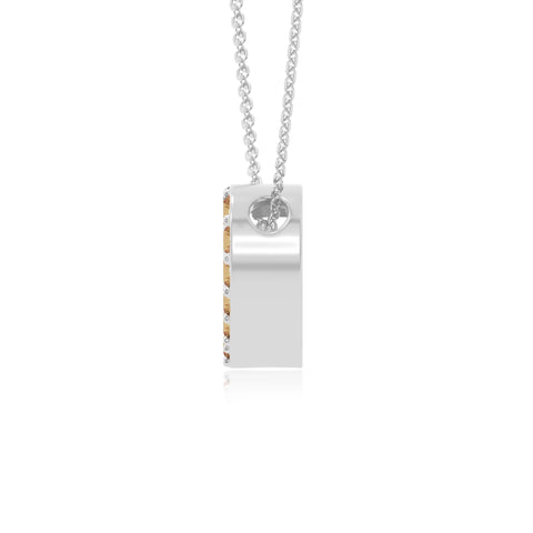 natural citrine studded heart necklaces in sterling silver 