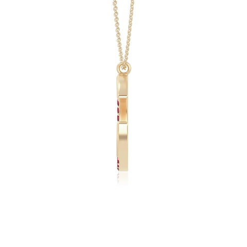 natural ruby moon & star necklaces in yellow gold vermeil 