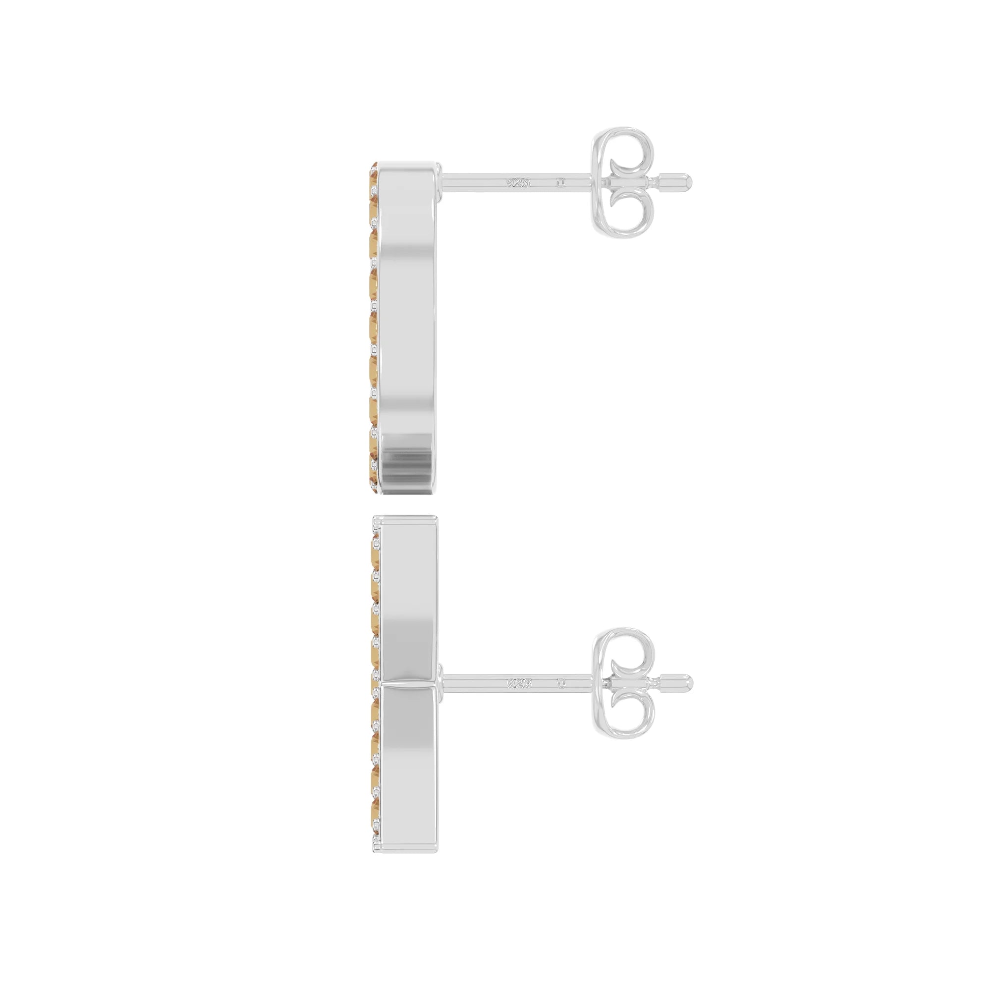 natural citrine xo stud earrings in sterling silver 