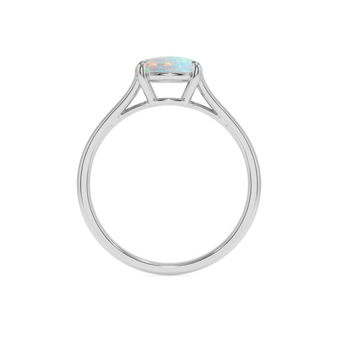 lab grown opal round solitaire engagement ring