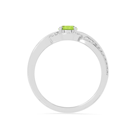 natural peridot solitaire engagement rings in sterling silver 