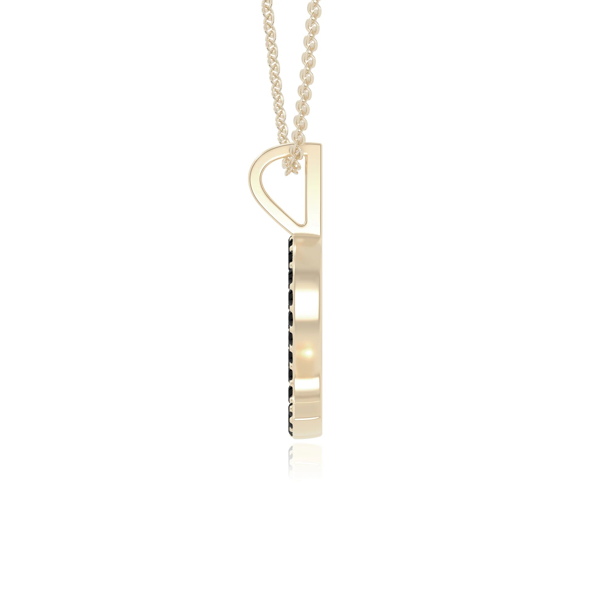 natural black-onyx leo zodiac sign necklaces in yellow gold vermeil 