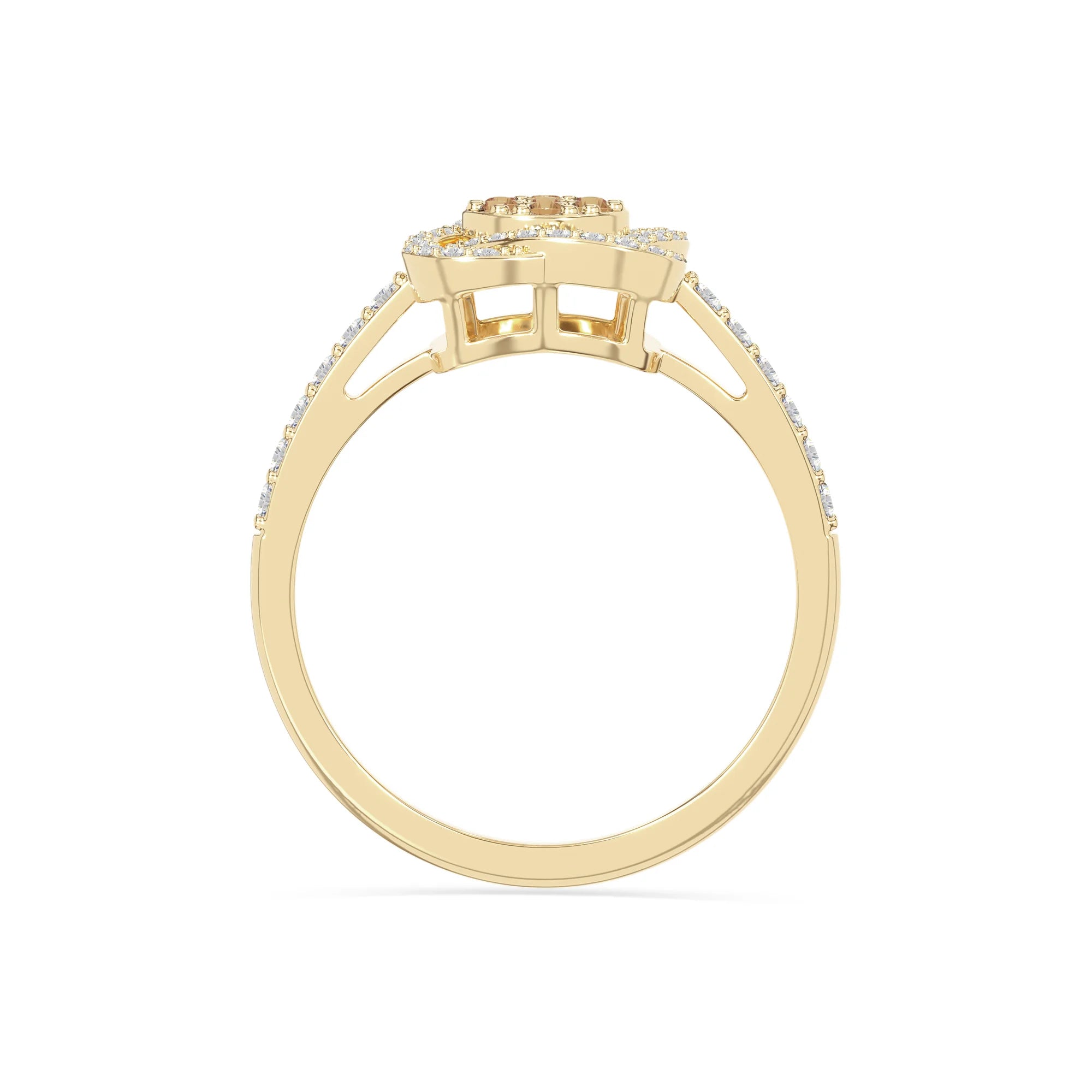 natural citrine infinity promise rings in yellow gold vermeil