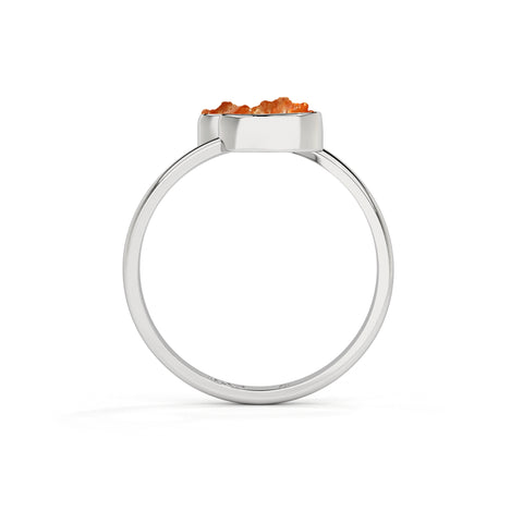 sunstone rough shape stackable bezel-set ring