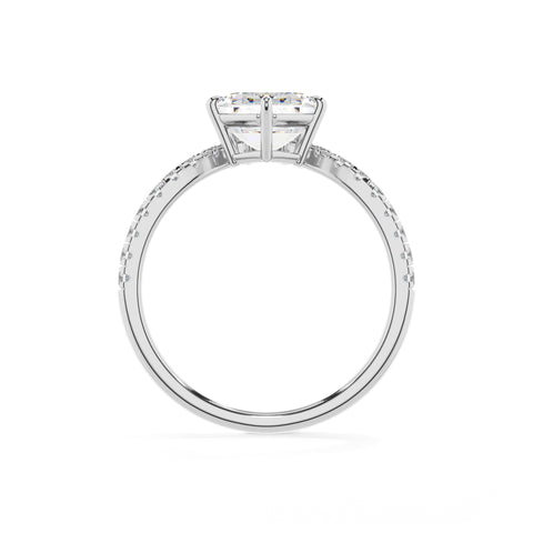 lab-grown moissanite asscher solitaire engagement ring