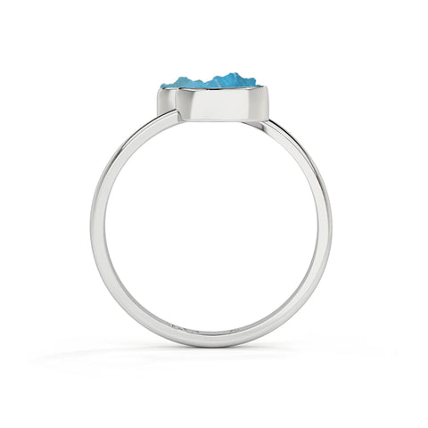 neon-apatite-paraiba-apatite rough shape stackable bezel-set ring
