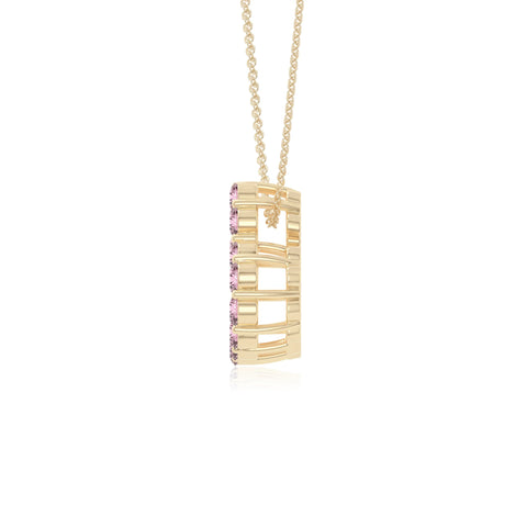 natural pink-tourmaline heart necklaces in yellow gold vermeil 
