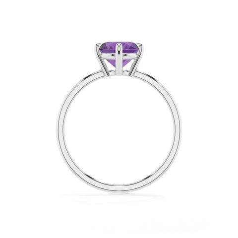 lab grown amethyst round solitaire engagement ring