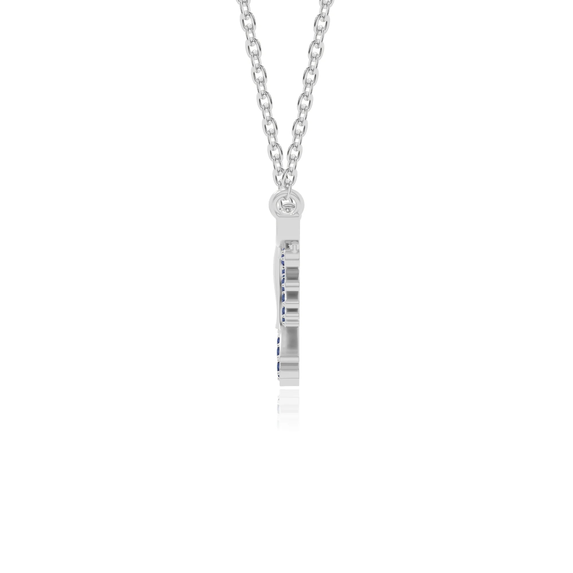 natural blue-sapphire phoenix eagle necklaces in sterling silver 