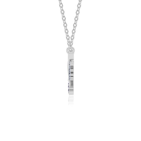 natural blue-sapphire phoenix eagle necklaces in sterling silver 