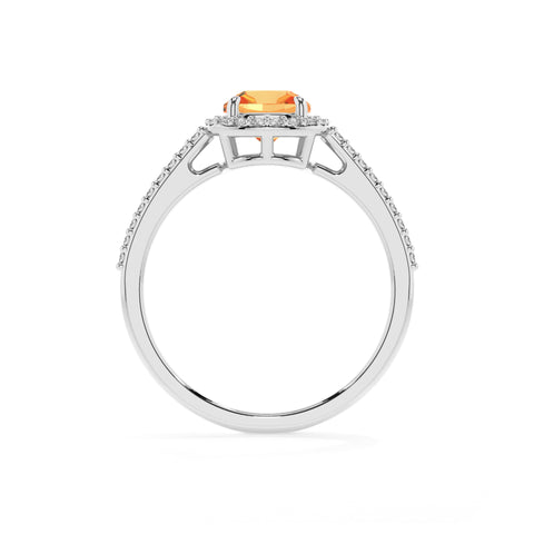 lab-grown citrine cushion half eterity halo solitaire engagement ring