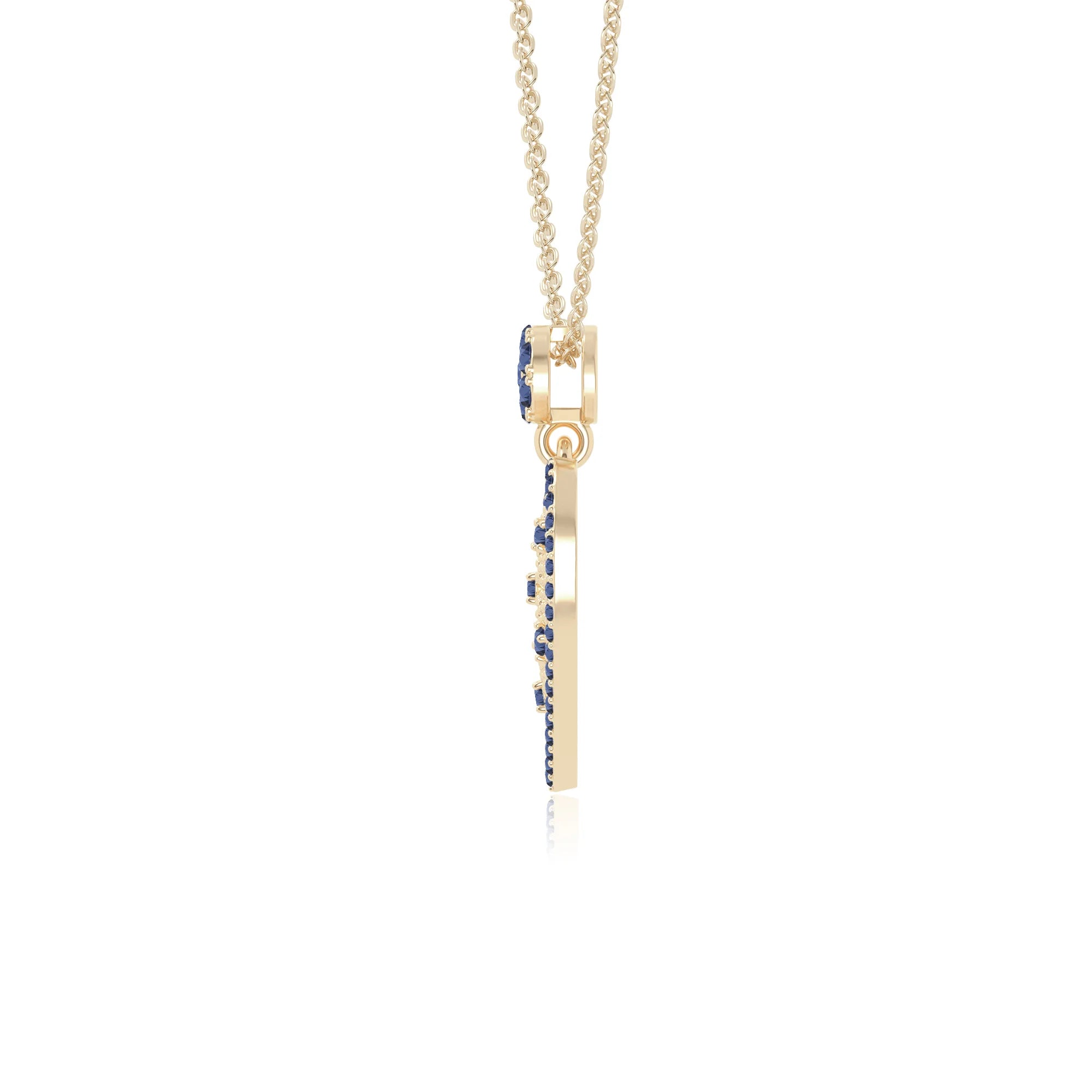 natural blue-sapphire infinity love knot necklaces in yellow gold vermeil 