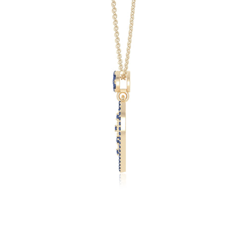 natural blue-sapphire infinity love knot necklaces in yellow gold vermeil 