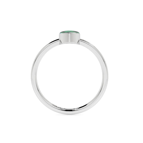 ethiopian opal pear cab stackable bezel-set ring