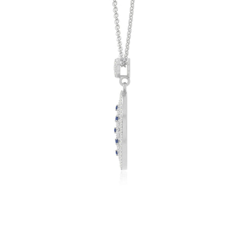 natural blue-sapphire infinity love knot necklaces in sterling silver 