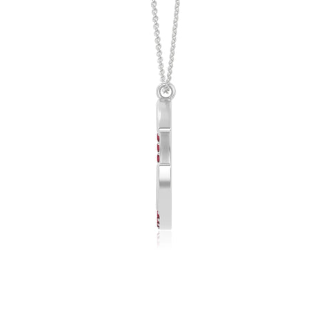 natural ruby moon & star necklaces in sterling silver 