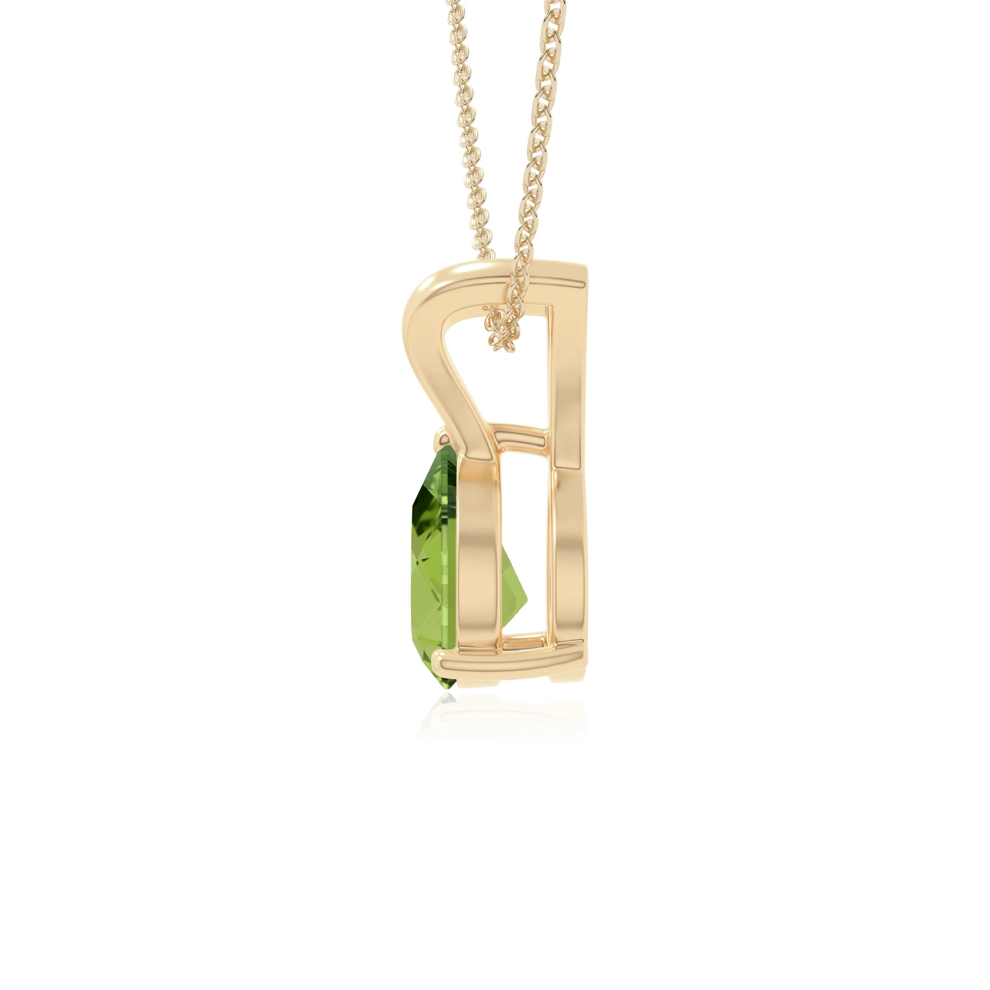 peridot v-bale solitaire necklaces in yellow gold vermeil 
