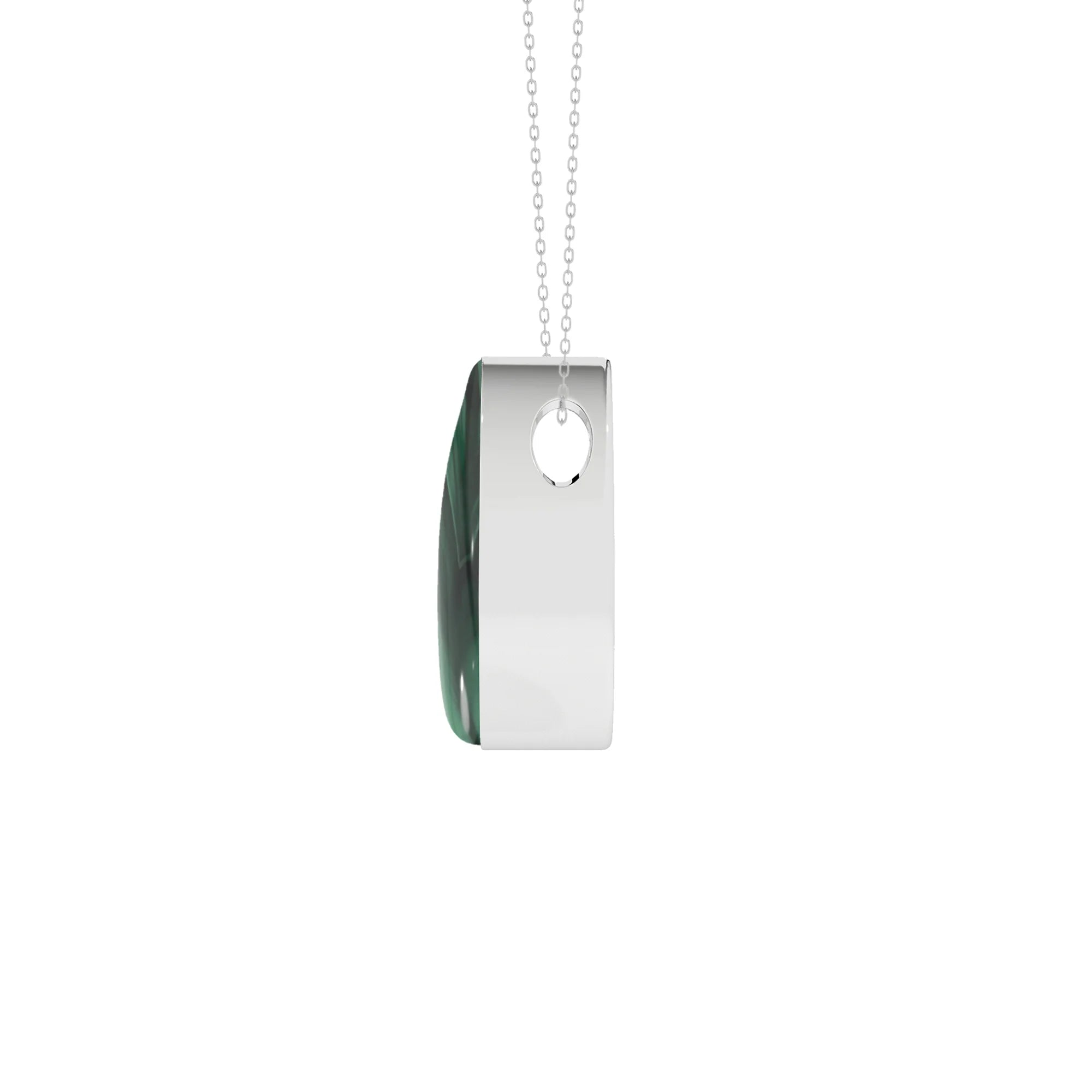 natural malachite pear shape pendant necklace