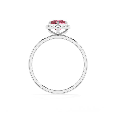 lab-grown pink-tourmaline heart halo solitaire engagement ring