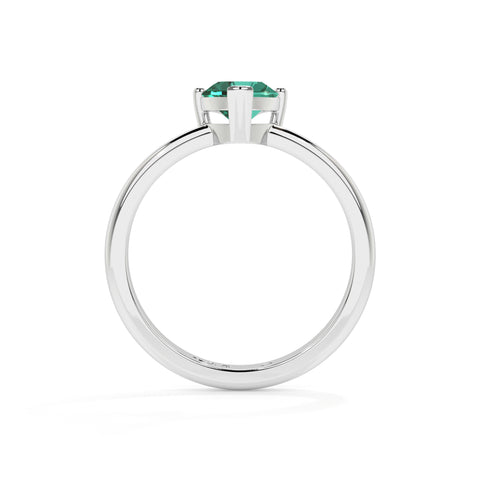 emerald heart cut solitaire prong-set ring