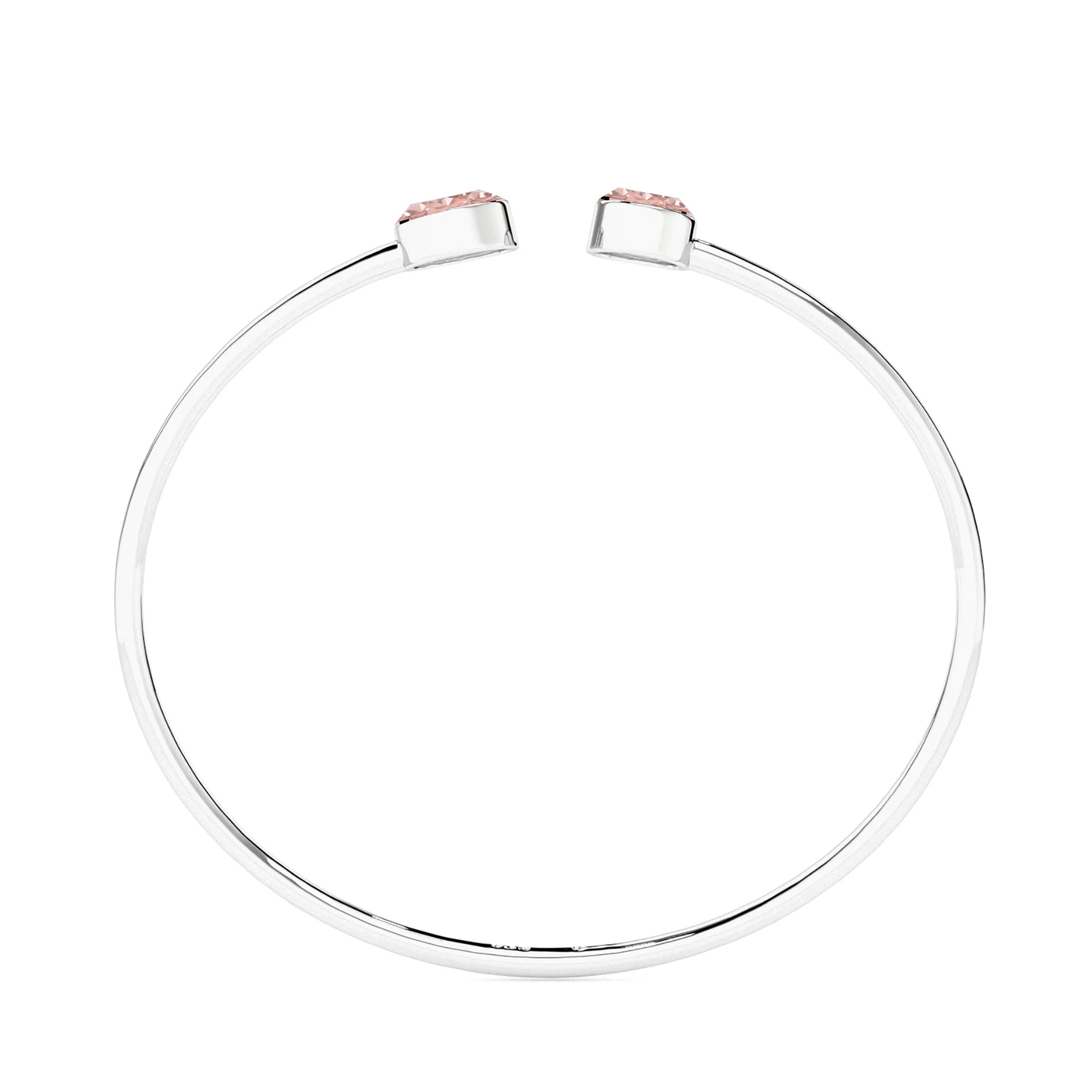 natural rose-quartz round-oval shape 2-stone twister bracelet