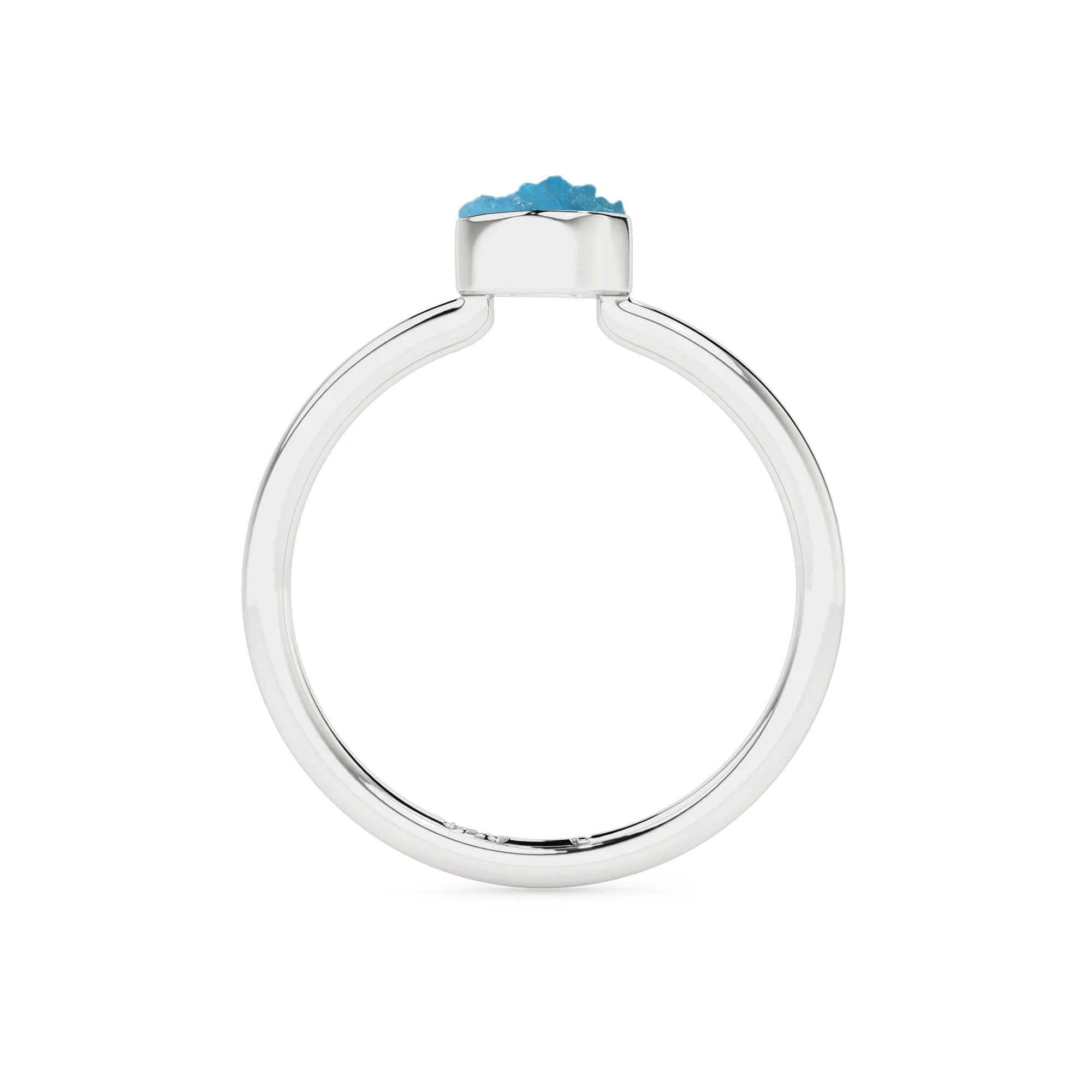 neon-apatite rough shape stackable bezel-set ring