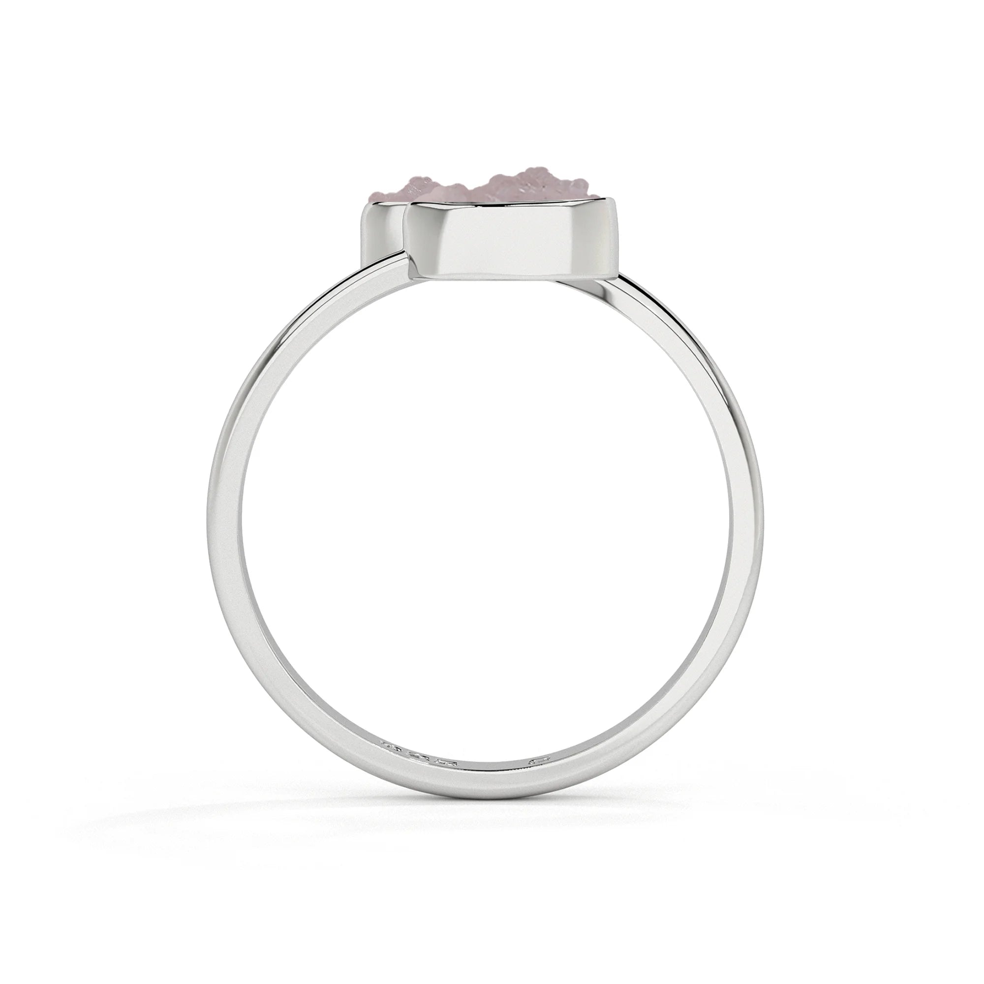 morganite rough shape stackable bezel-set ring
