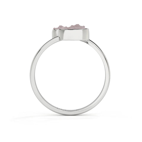 morganite rough shape stackable bezel-set ring