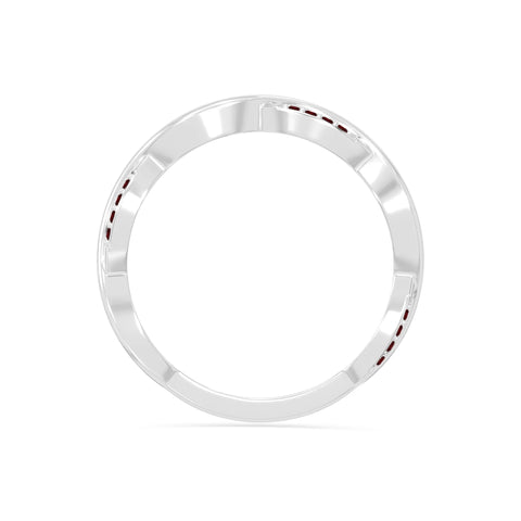 natural garnet twisted wedding band rings in sterling silver 