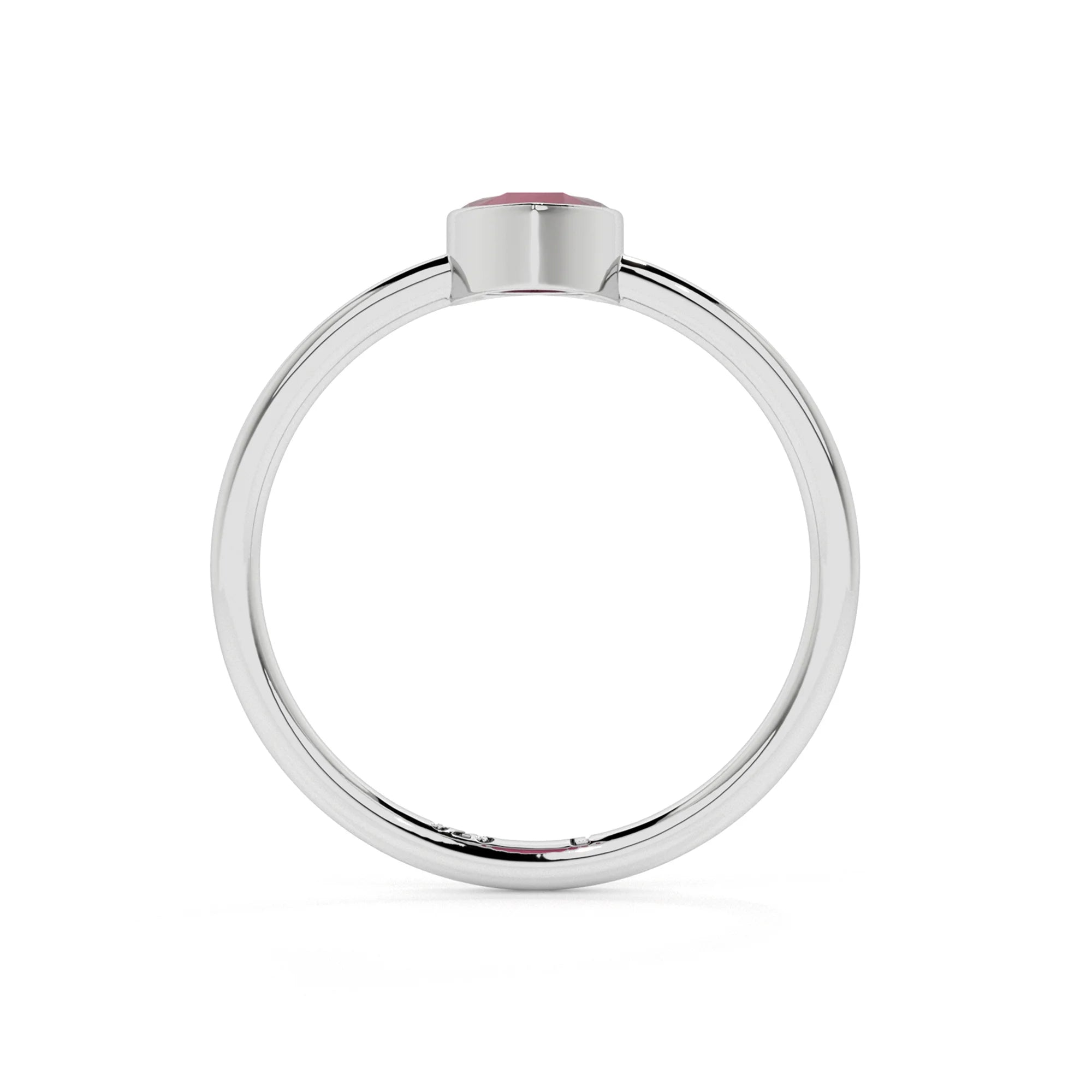 ruby pear cut stackable bezel-set ring
