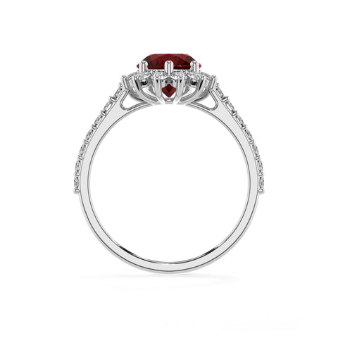 natural garnet pear half eterity halo solitaire engagement ring