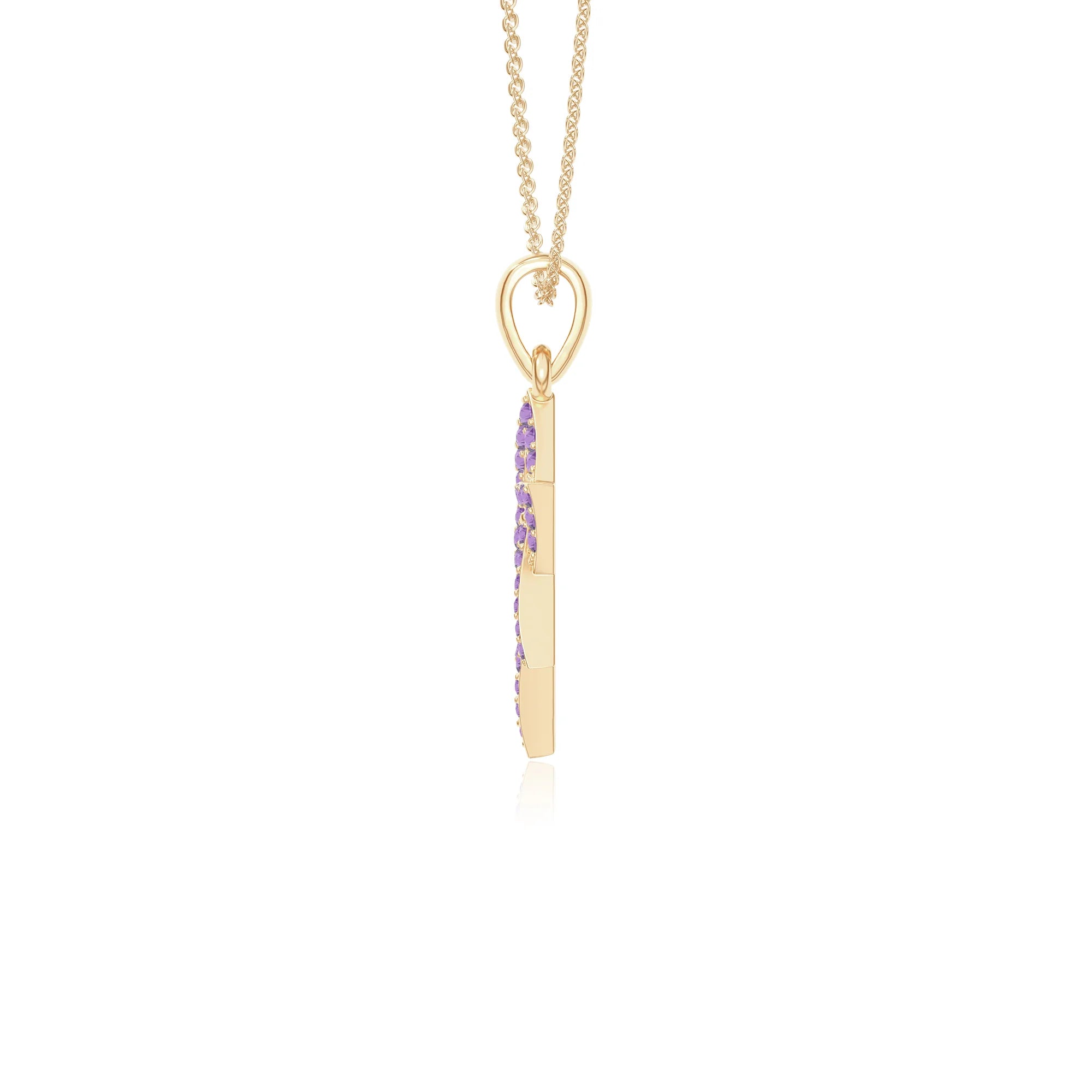 natural amethyst infinity love knot necklaces in yellow gold vermeil 