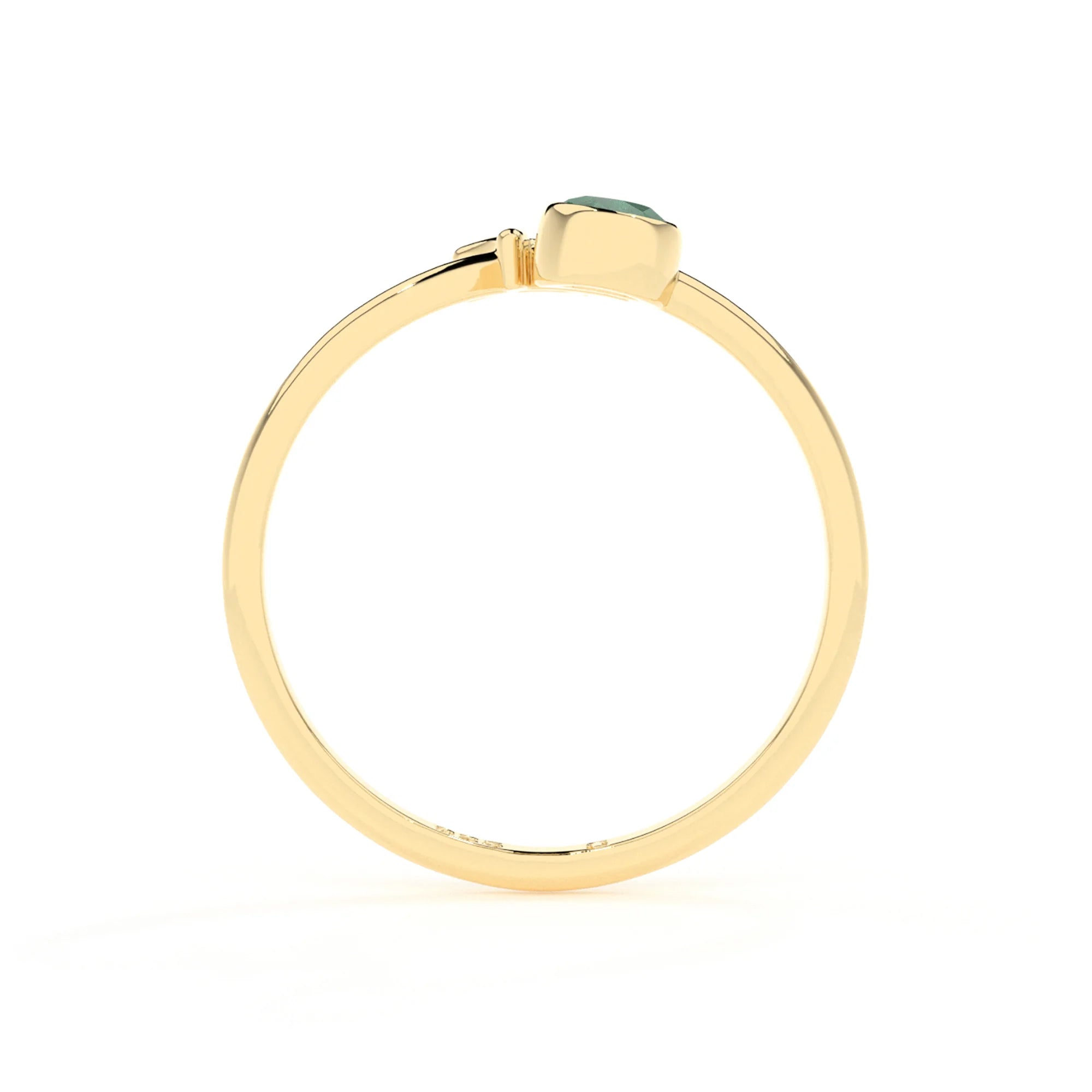 gemini zodiac ring with natural emerald gold vermeil
