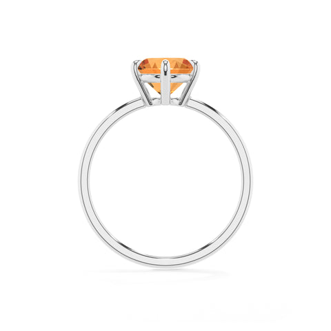 lab-grown citrine round solitaire engagement ring