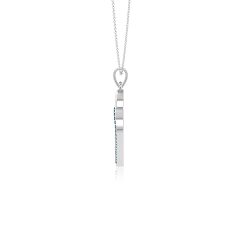 natural london-blue-topaz double heart necklaces in sterling silver 