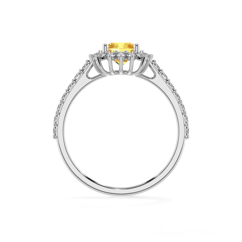 lab-grown yellow-sapphire cushion half eterity halo solitaire engagement ring