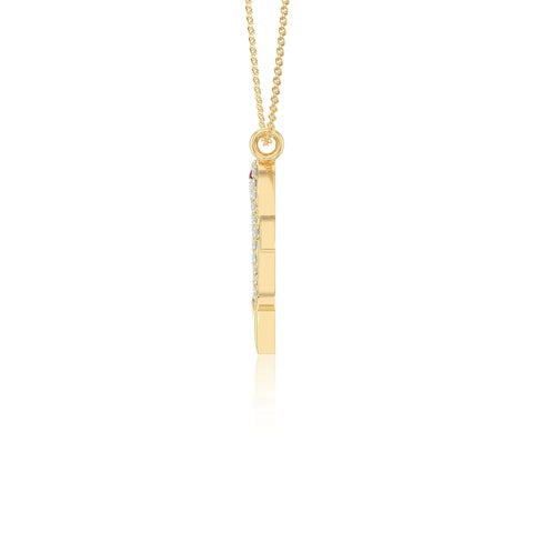 natural ruby dolphin necklaces in yellow gold vermeil 