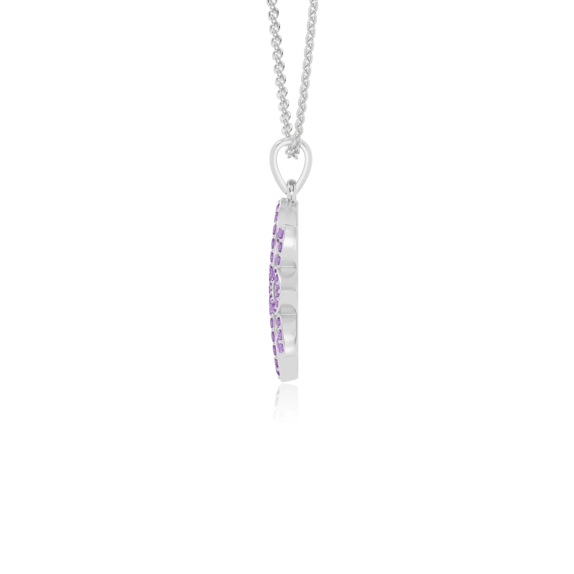 natural amethyst flower necklaces in sterling silver 