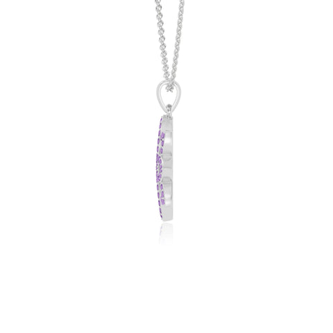natural amethyst flower necklaces in sterling silver 