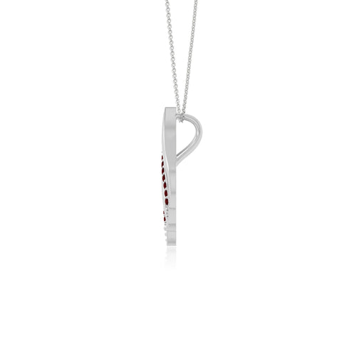 natural garnet flame necklaces in sterling silver 