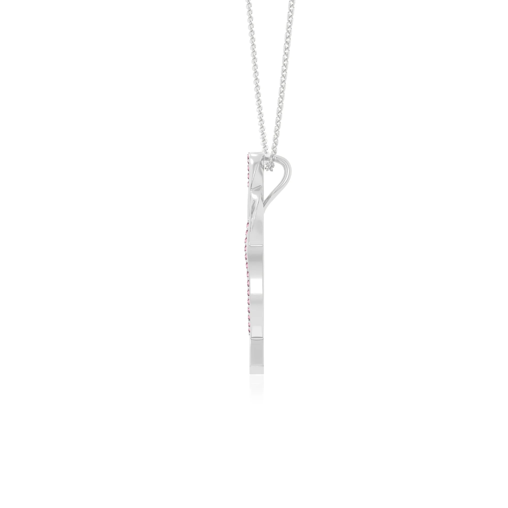 natural pink tourmaline infinity necklaces in sterling silver 
