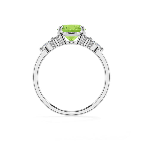 natural peridot oval solitaire engagement ring