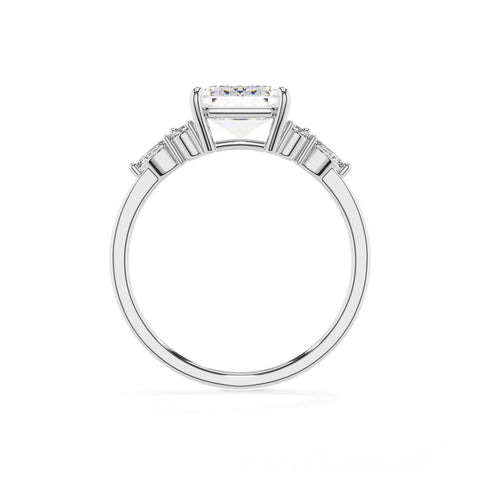 lab-grown moissanite asscher solitaire engagement ring