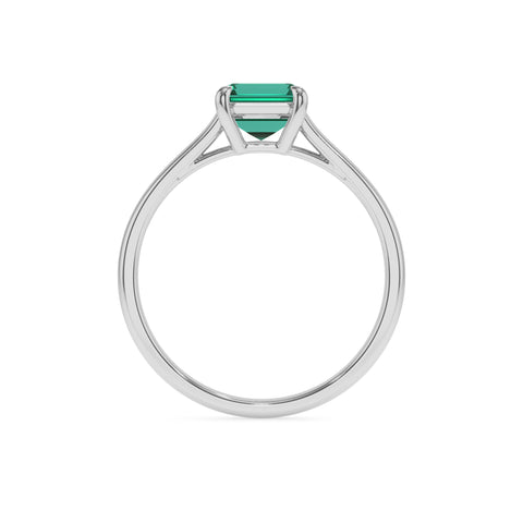 lab grown emerald emerald solitaire engagement ring