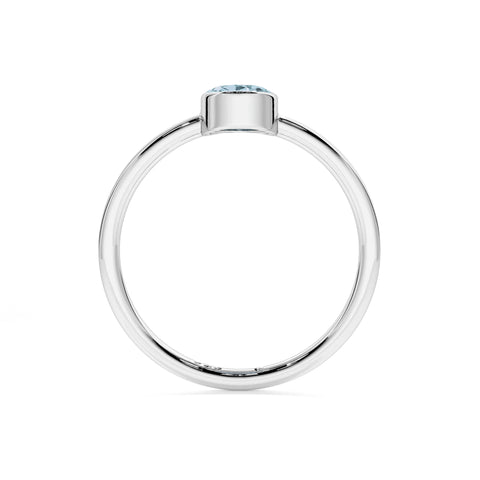 sky blue topaz oval cut stackable bezel-set ring