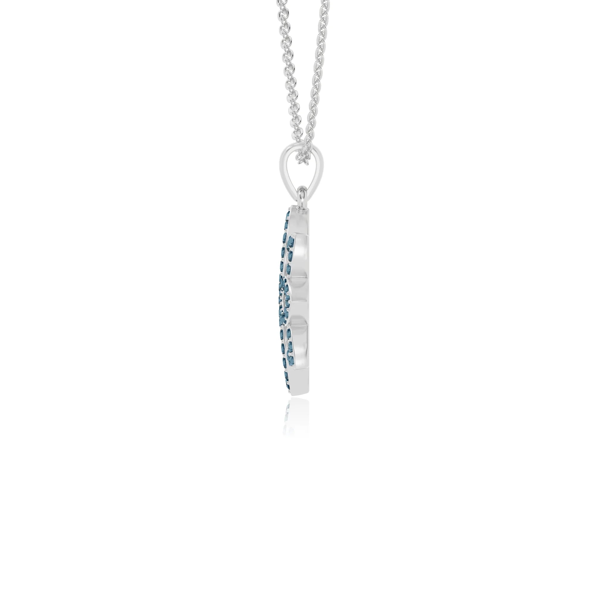 natural london-blue-topaz flower necklaces in sterling silver 