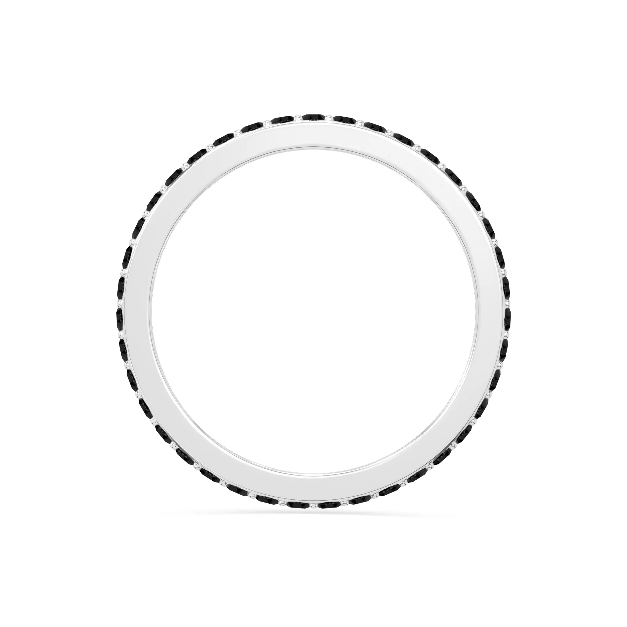 natural black onyx eternity band rings in sterling silver 