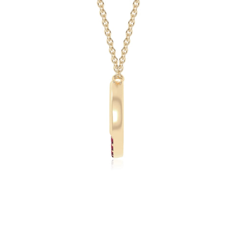 natural ruby horse shoe necklaces in yellow gold vermeil 