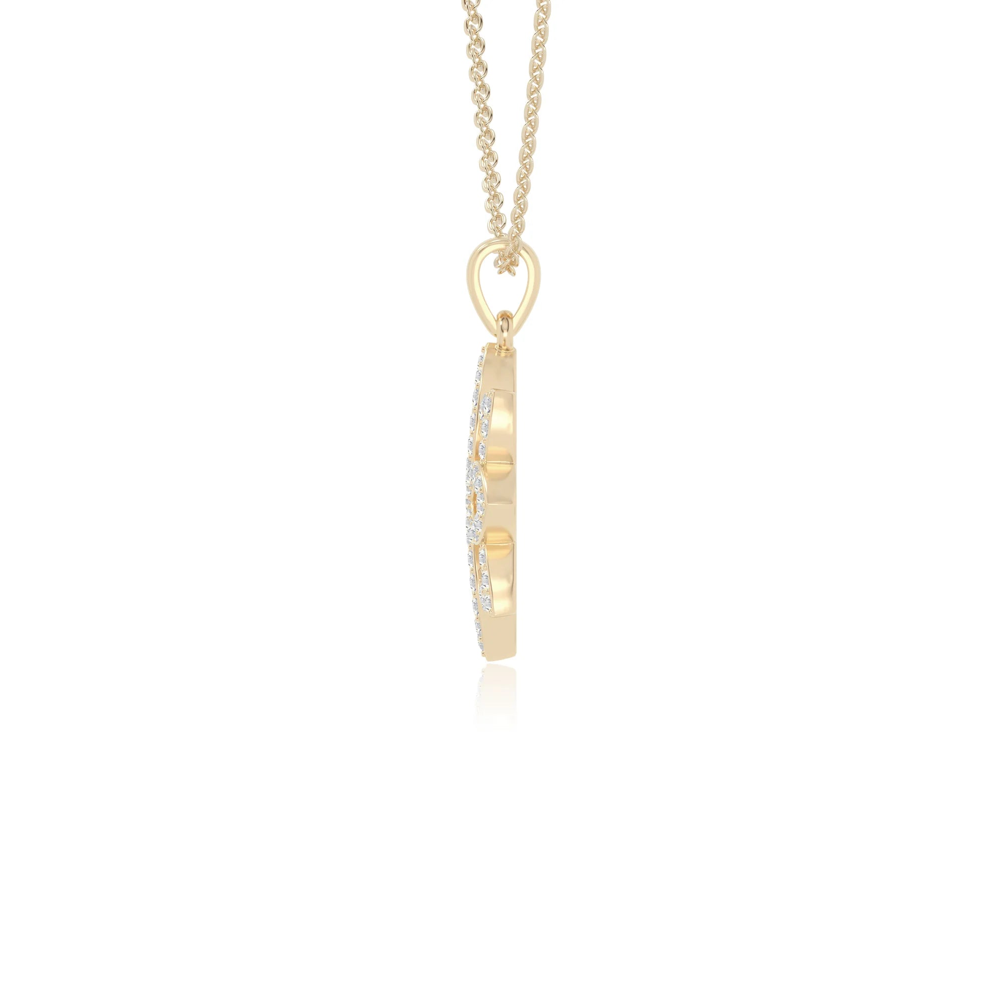 moissanite flower necklaces in yellow gold vermeil 